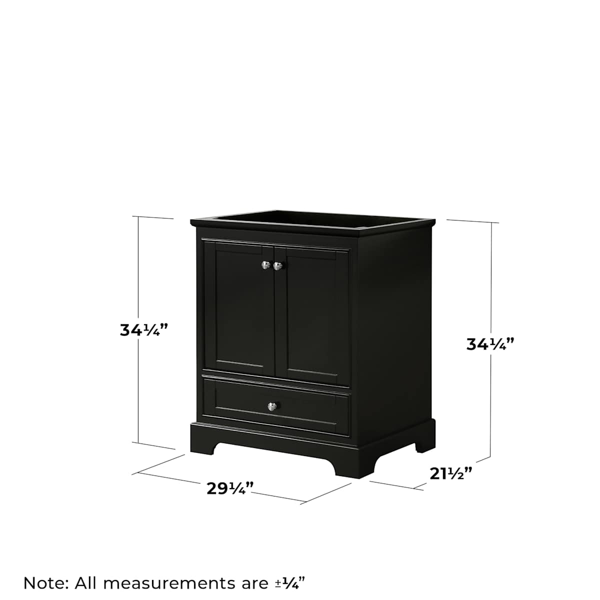 Deborah 29-1/4" Free Standing Single Wood Vanity Cabinet Only with Mirror - Less Vanity Top - image 13