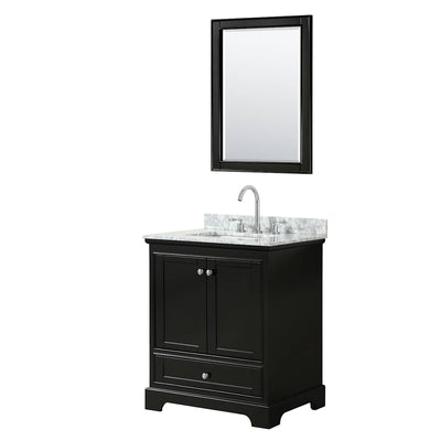Deborah 30" Free Standing Single Vanity Set with Wood Cabinet, Marble Vanity Top, and Framed Mirror - image 1