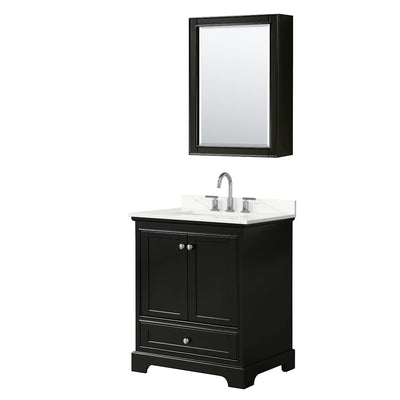 Deborah 30" Free Standing Single Basin Vanity Set with Cabinet, Quartz Vanity Top, and Medicine Cabinet - image 1