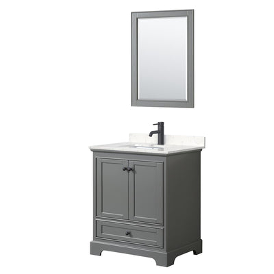 Deborah 30" Free Standing Single Basin Vanity Set with Cultured Marble Vanity Top and Framed Mirror - image 1