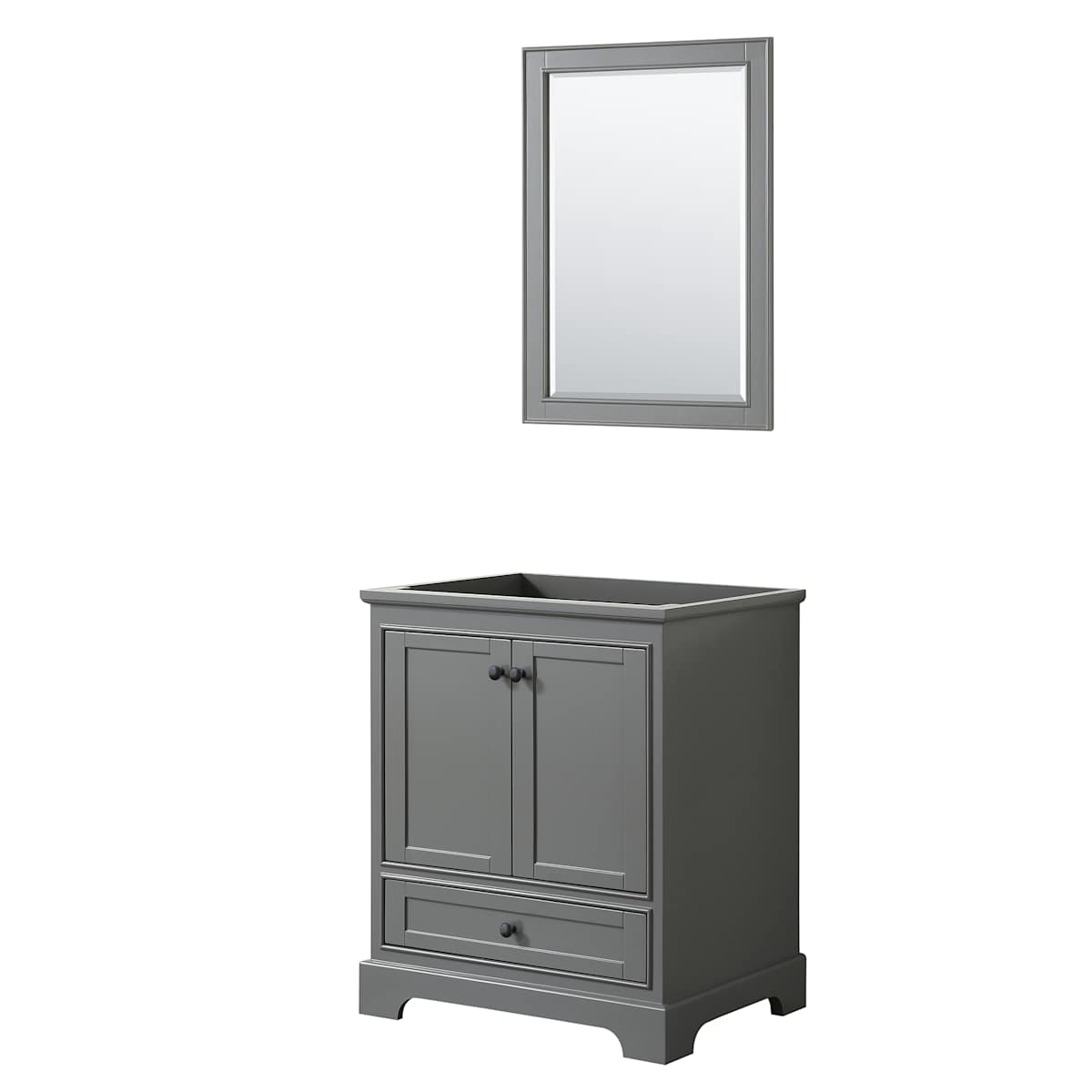 Deborah 29-1/4" Free Standing Single Wood Vanity Cabinet Only with Mirror - Less Vanity Top