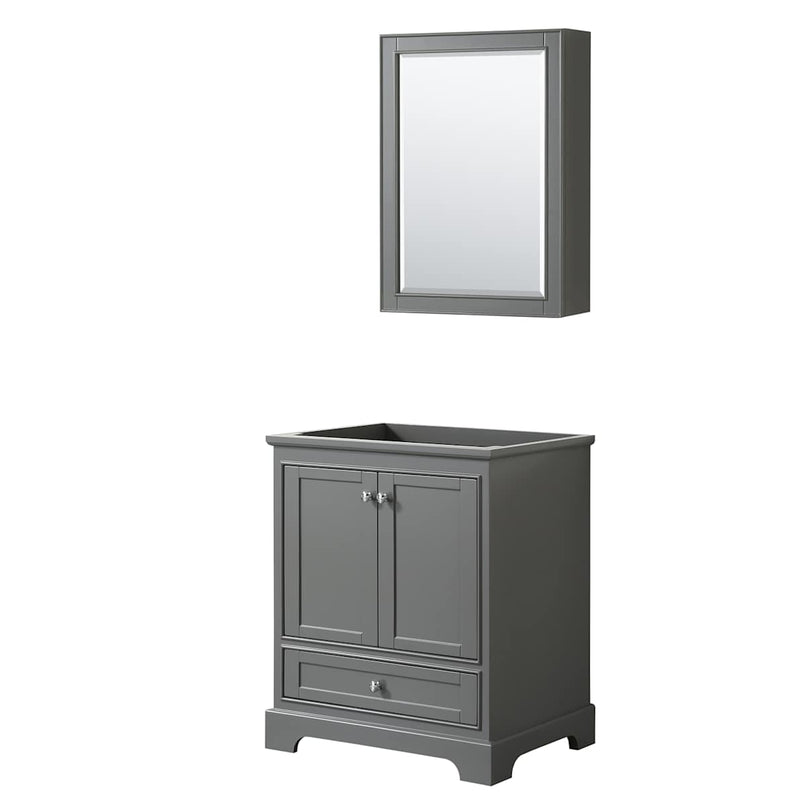 Deborah 29-1/4" Free Standing Single Wood Vanity Cabinet Only with Mirror - Less Vanity Top - image 1
