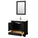 Deborah 36" Free Standing Single Basin Vanity Set with Cabinet, Quartz Vanity Top, and Framed Mirror - image 3