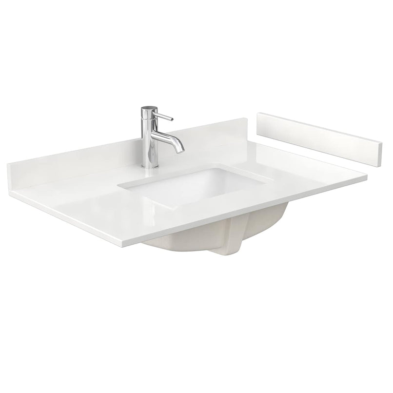 Deborah 36" Free Standing Single Basin Vanity Set with Cabinet, Quartz Vanity Top, and Framed Mirror - image 5