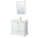 Deborah 36" Free Standing Single Basin Vanity Set with Cabinet, Quartz Vanity Top, and Framed Mirror - image 12