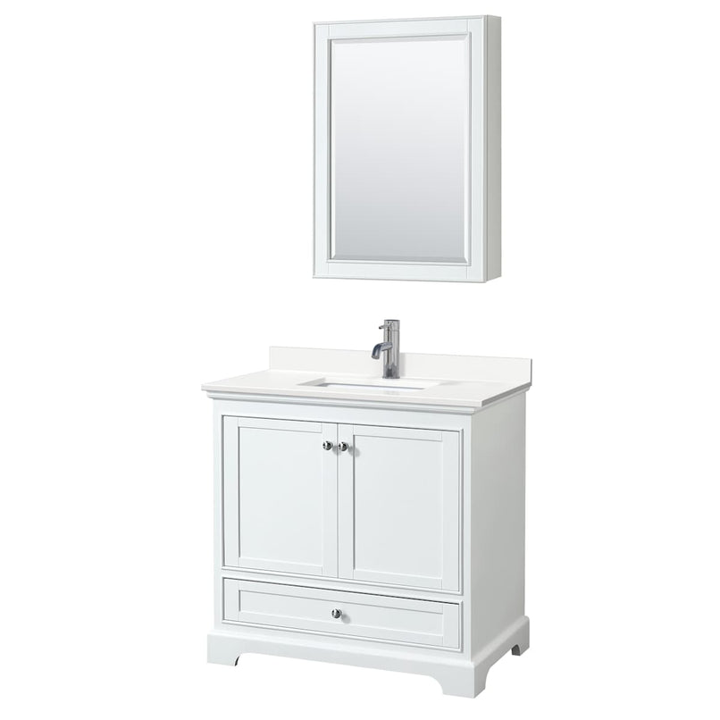 Deborah 36" Free Standing Single Basin Vanity Set with Cabinet, Quartz Vanity Top, and Medicine Cabinet - image 9