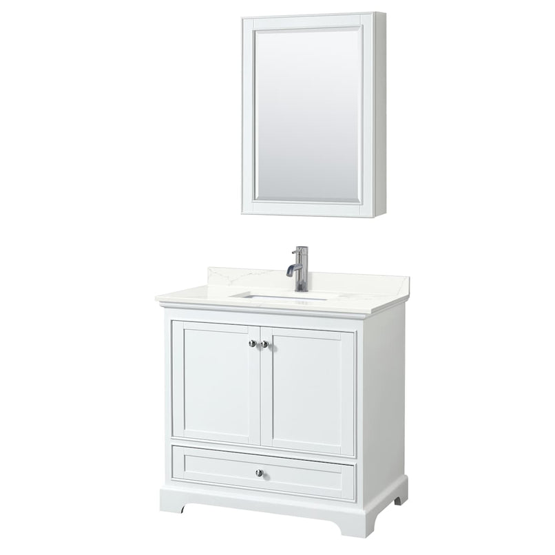 Deborah 36" Free Standing Single Basin Vanity Set with Cabinet, Quartz Vanity Top, and Medicine Cabinet - image 10