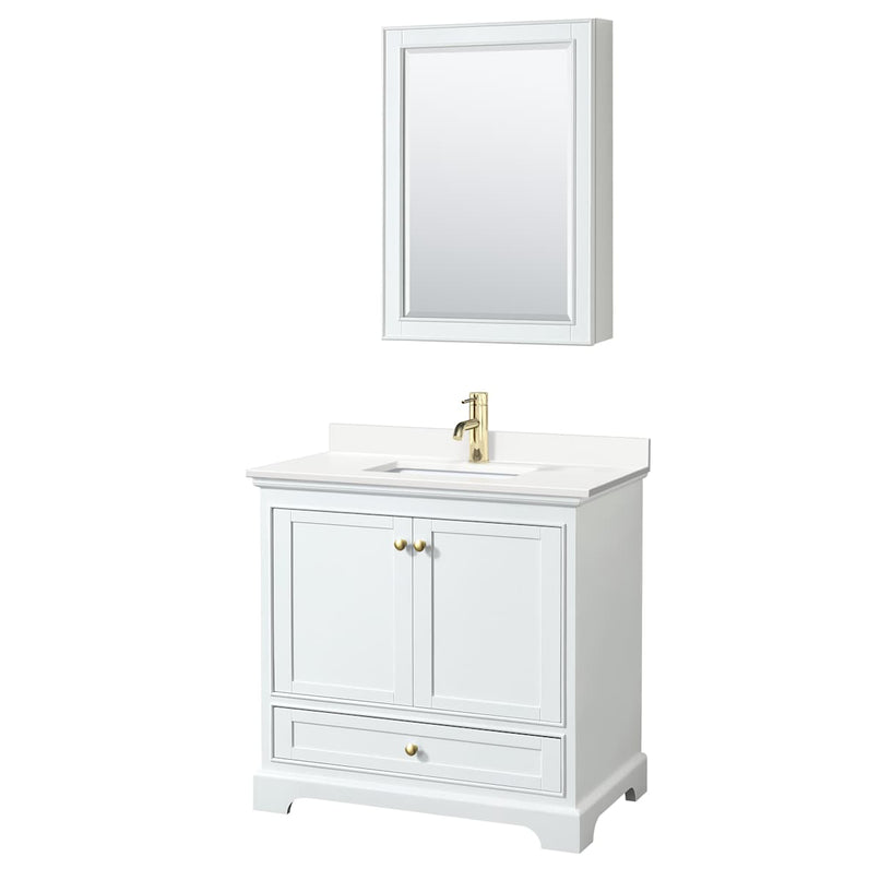 Deborah 36" Free Standing Single Basin Vanity Set with Cabinet, Quartz Vanity Top, and Medicine Cabinet - image 11