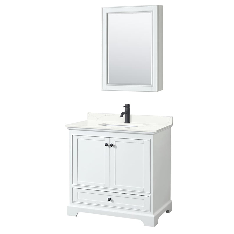 Deborah 36" Free Standing Single Basin Vanity Set with Cabinet, Quartz Vanity Top, and Medicine Cabinet - image 14