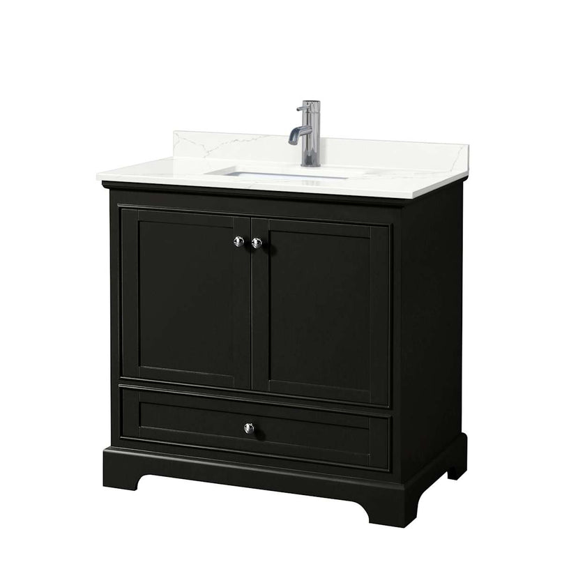 Deborah 36" Free Standing Single Basin Vanity Set with Cabinet and Quartz Vanity Top - image 2