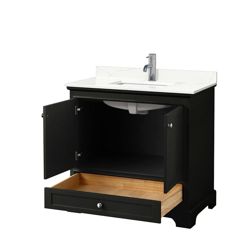 Deborah 36" Free Standing Single Basin Vanity Set with Cabinet and Quartz Vanity Top - image 3