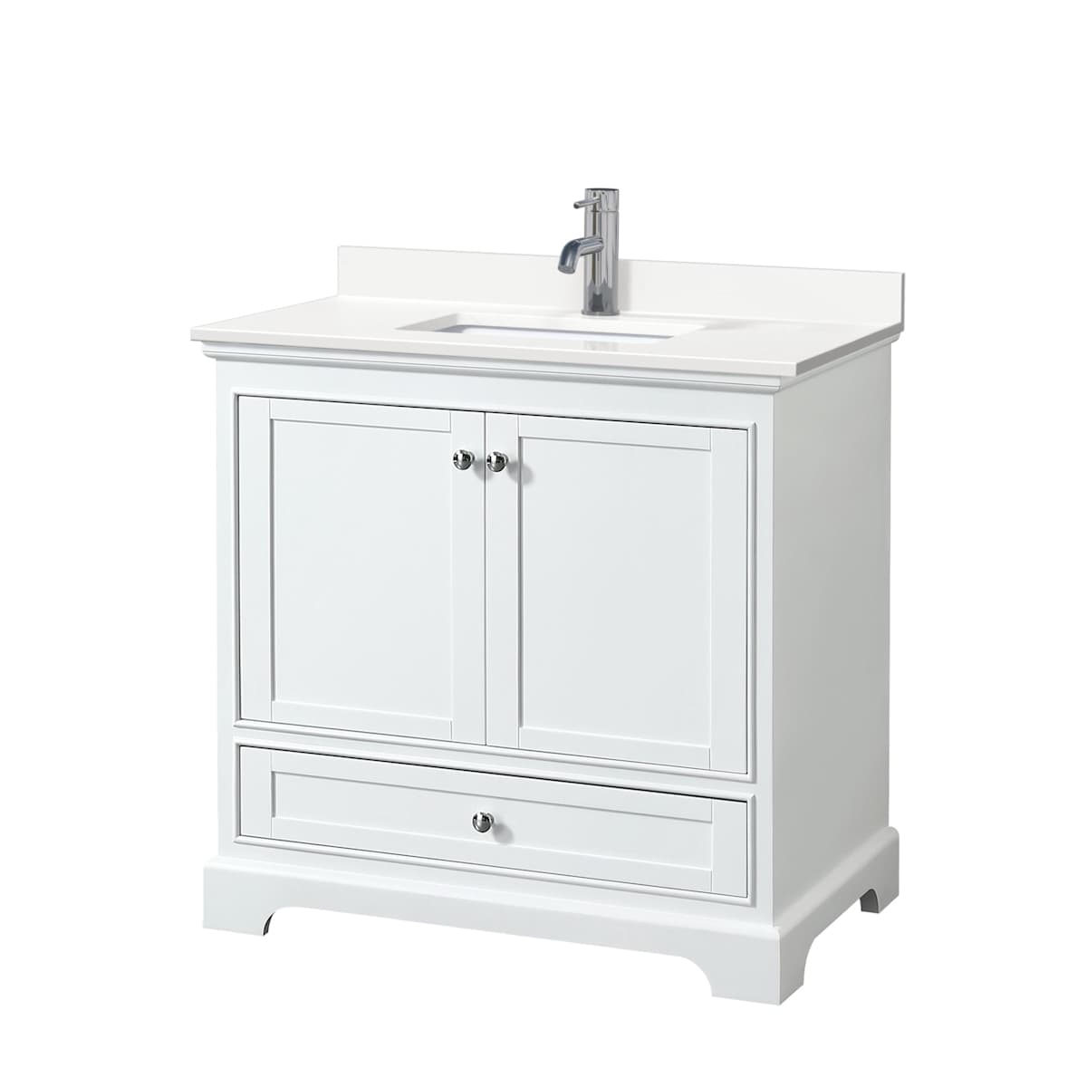 Deborah 36" Free Standing Single Basin Vanity Set with Cabinet and Quartz Vanity Top