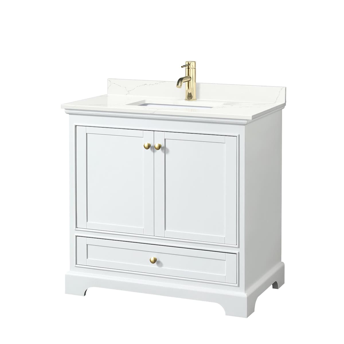 Deborah 36" Free Standing Single Basin Vanity Set with Cabinet and Quartz Vanity Top