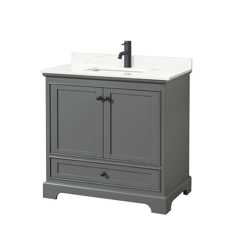 Deborah 36" Free Standing Single Basin Vanity Set with Cabinet and Quartz Vanity Top - image 17