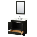 Deborah 36" Free Standing Single Basin Vanity Set with Cabinet, Quartz Vanity Top, and Framed Mirror - image 3