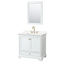 Deborah 36" Free Standing Single Basin Vanity Set with Cabinet, Quartz Vanity Top, and Framed Mirror - image 11