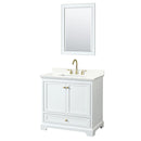 Deborah 36" Free Standing Single Basin Vanity Set with Cabinet, Quartz Vanity Top, and Framed Mirror - image 12