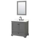 Deborah 36" Free Standing Single Basin Vanity Set with Cabinet, Quartz Vanity Top, and Framed Mirror - image 17