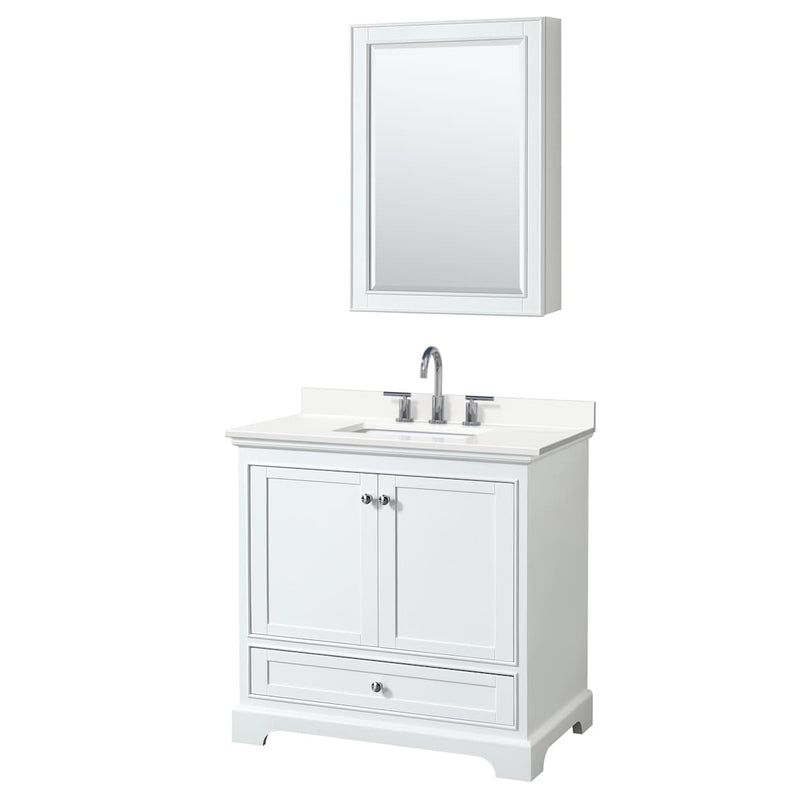 Deborah 36" Free Standing Single Basin Vanity Set with Cabinet, Quartz Vanity Top, and Medicine Cabinet - image 9