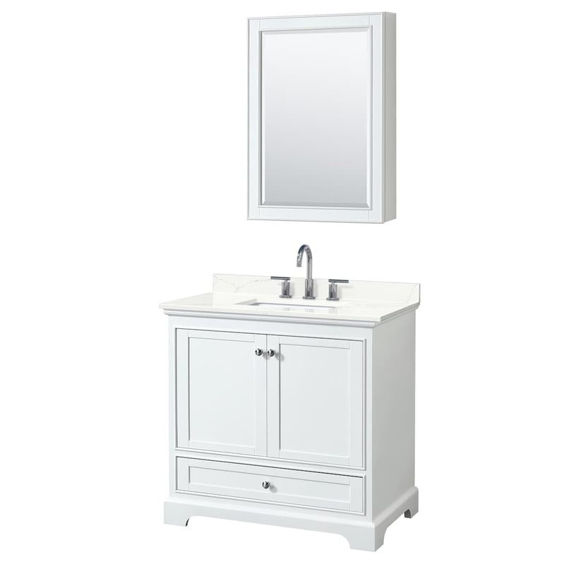 Deborah 36" Free Standing Single Basin Vanity Set with Cabinet, Quartz Vanity Top, and Medicine Cabinet - image 10