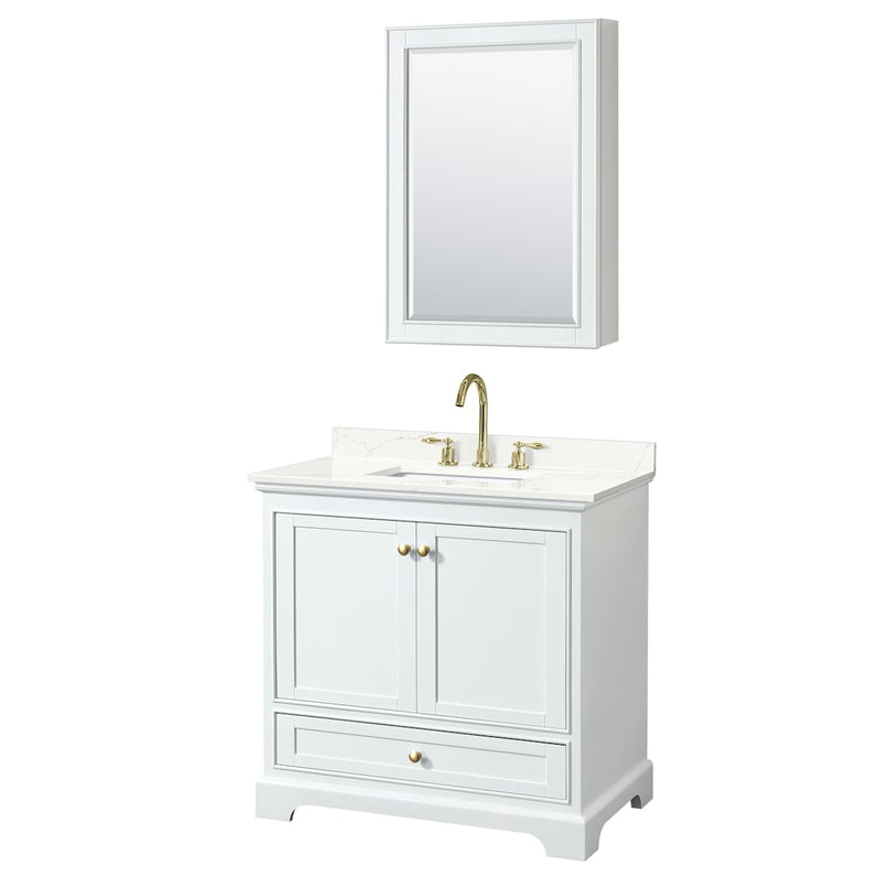 Deborah 36" Free Standing Single Basin Vanity Set with Cabinet, Quartz Vanity Top, and Medicine Cabinet - image 12