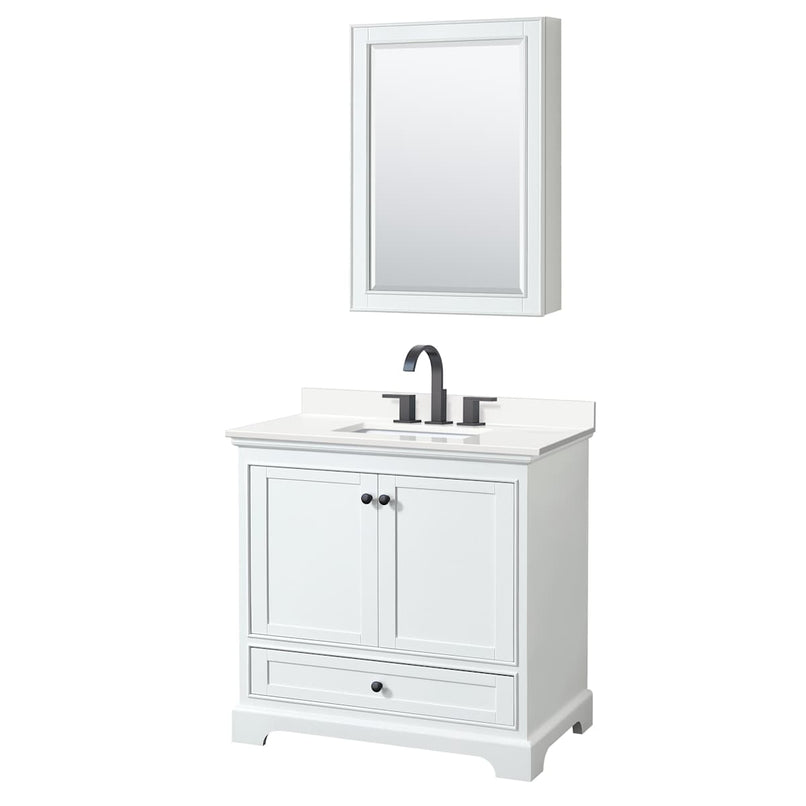 Deborah 36" Free Standing Single Basin Vanity Set with Cabinet, Quartz Vanity Top, and Medicine Cabinet - image 13