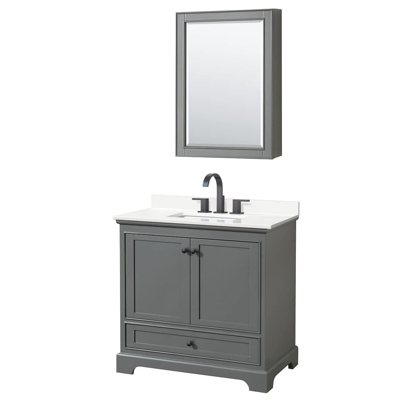 Deborah 36" Free Standing Single Basin Vanity Set with Cabinet, Quartz Vanity Top, and Medicine Cabinet - image 17