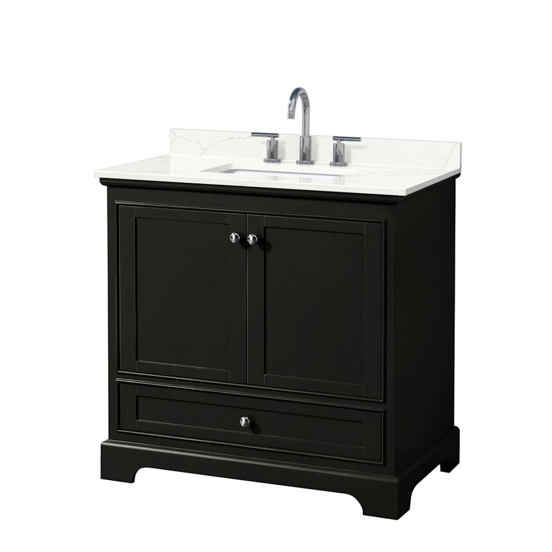 Deborah 36" Free Standing Single Basin Vanity Set with Cabinet and Quartz Vanity Top - image 2
