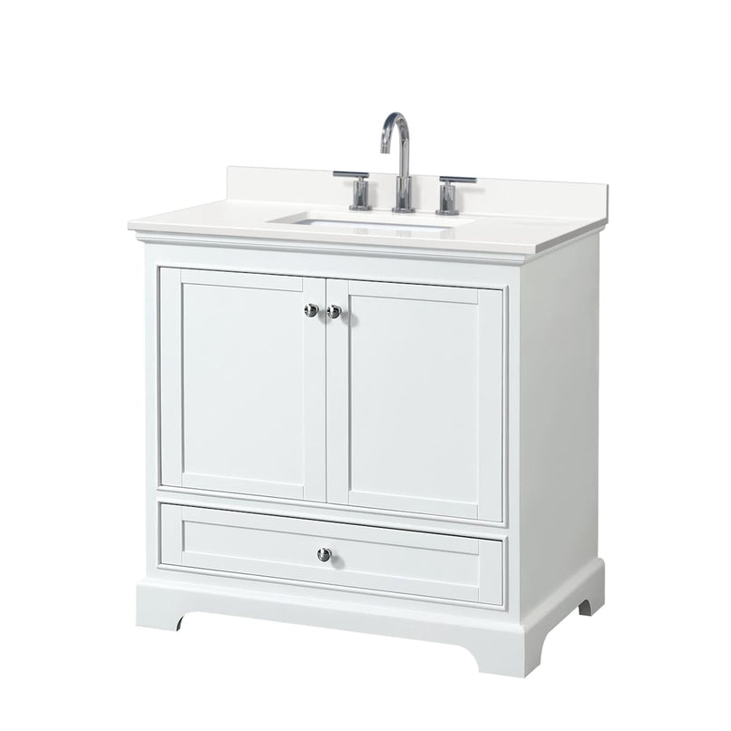 Deborah 36" Free Standing Single Basin Vanity Set with Cabinet and Quartz Vanity Top - image 8