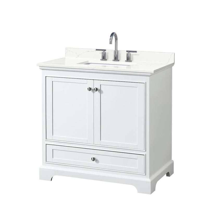 Deborah 36" Free Standing Single Basin Vanity Set with Cabinet and Quartz Vanity Top - image 9