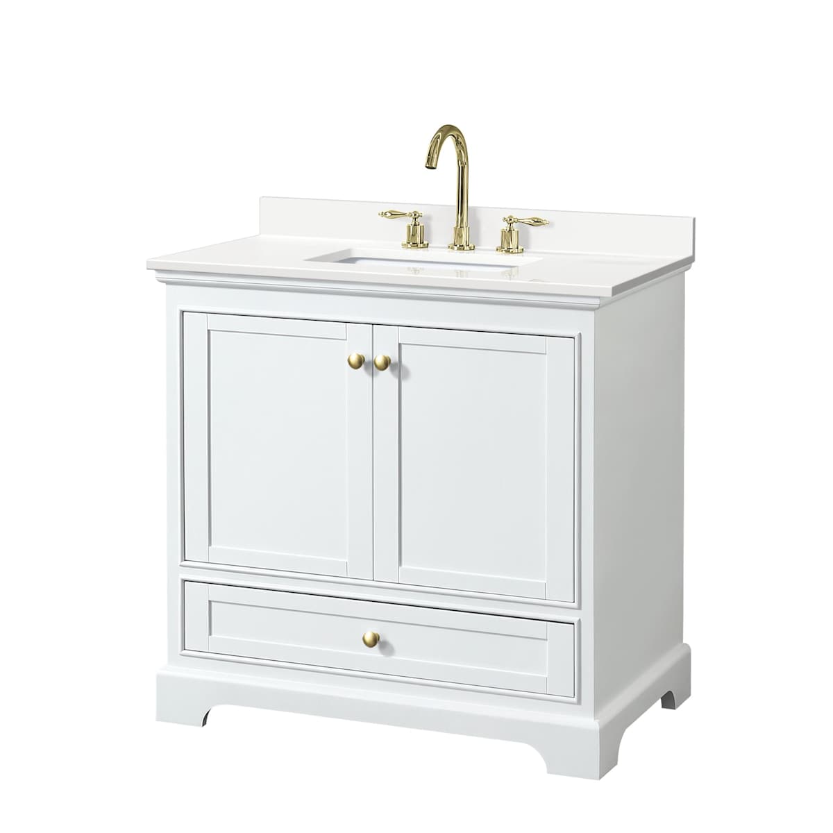 Deborah 36" Free Standing Single Basin Vanity Set with Cabinet and Quartz Vanity Top