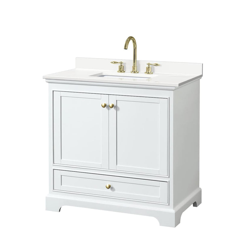 Deborah 36" Free Standing Single Basin Vanity Set with Cabinet and Quartz Vanity Top - image 10