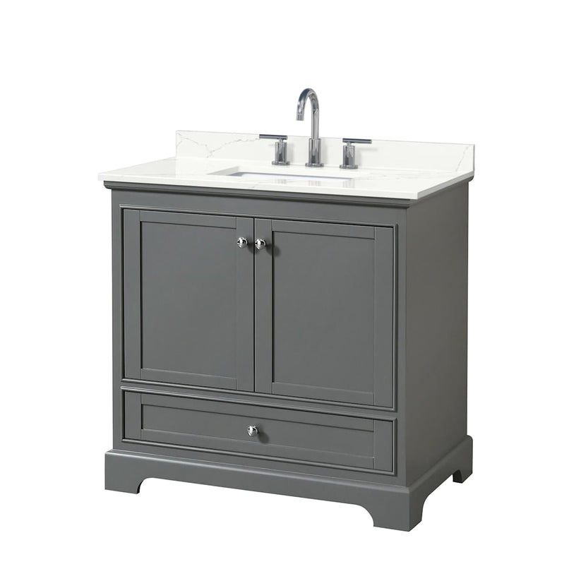 Deborah 36" Free Standing Single Basin Vanity Set with Cabinet and Quartz Vanity Top - image 15