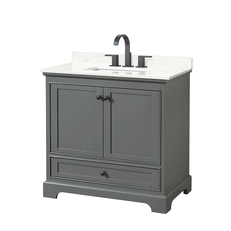 Deborah 36" Free Standing Single Basin Vanity Set with Cabinet and Quartz Vanity Top - image 17