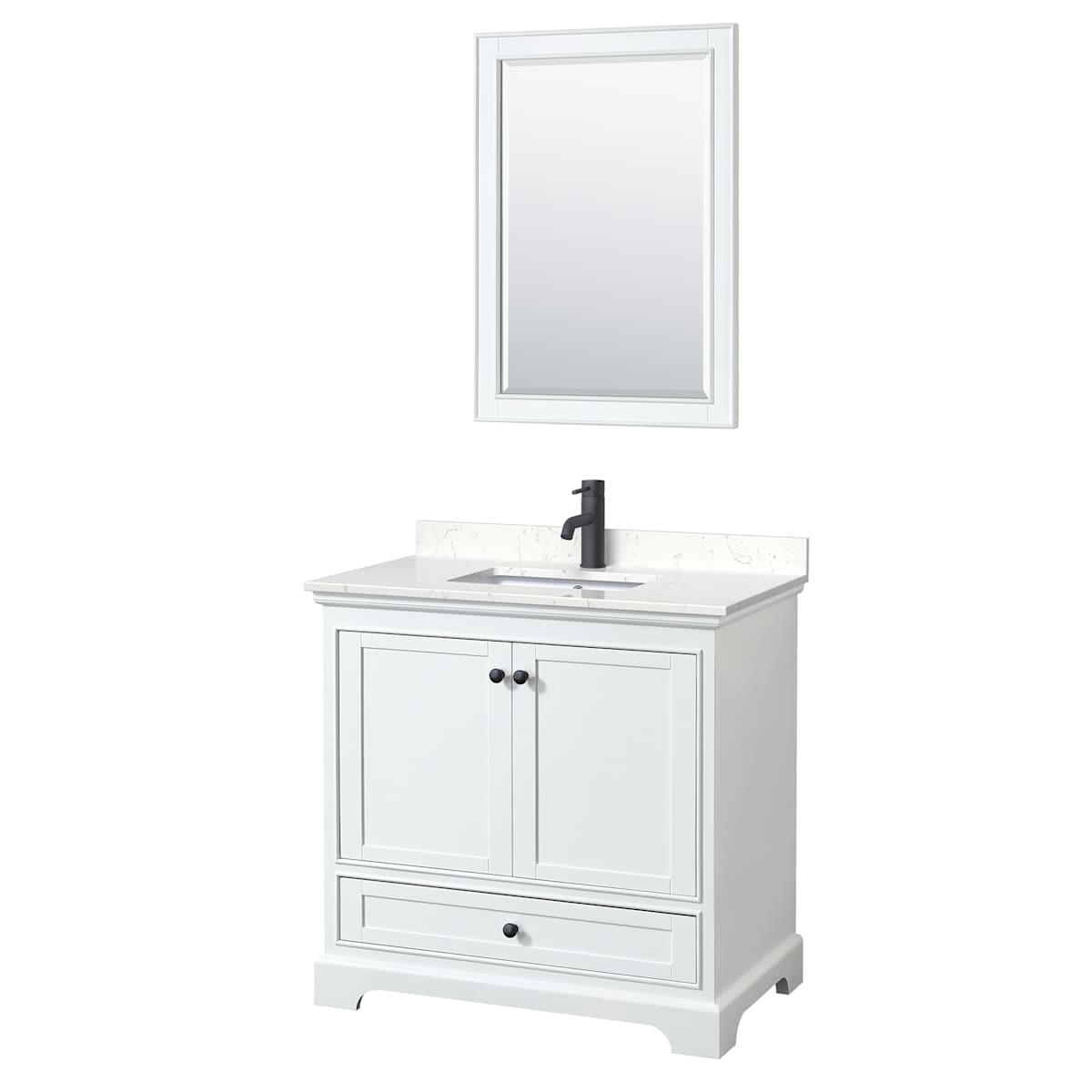 Deborah 36" Free Standing Single Basin Vanity Set with Cultured Marble Vanity Top and Framed Mirror - image 14