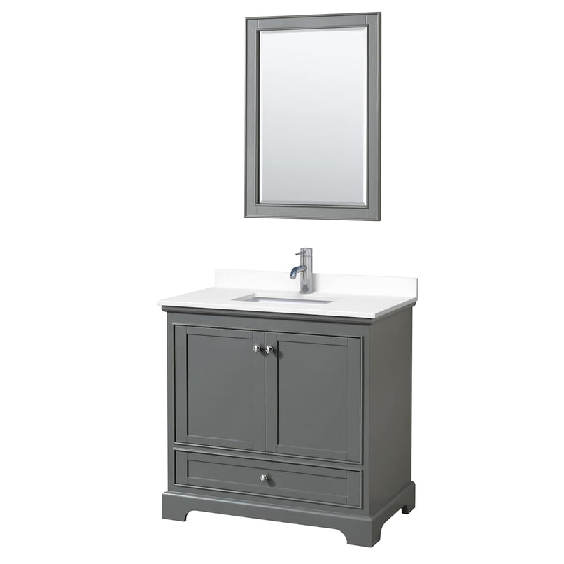 Deborah 36" Free Standing Single Basin Vanity Set with Cultured Marble Vanity Top and Framed Mirror - image 15