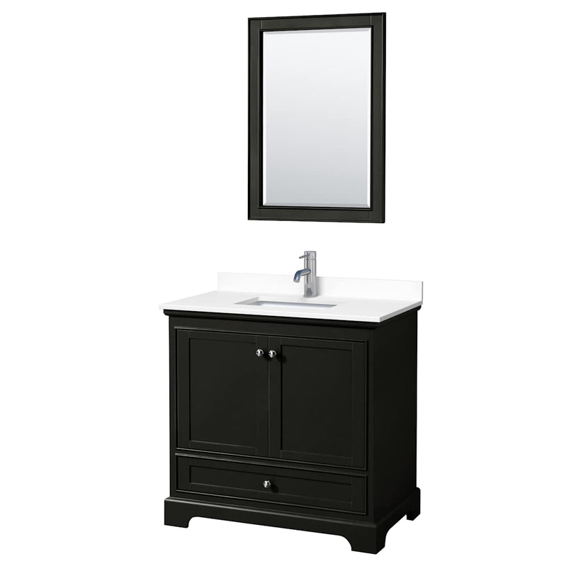 Deborah 36" Free Standing Single Basin Vanity Set with Cultured Marble Vanity Top and Framed Mirror - image 18