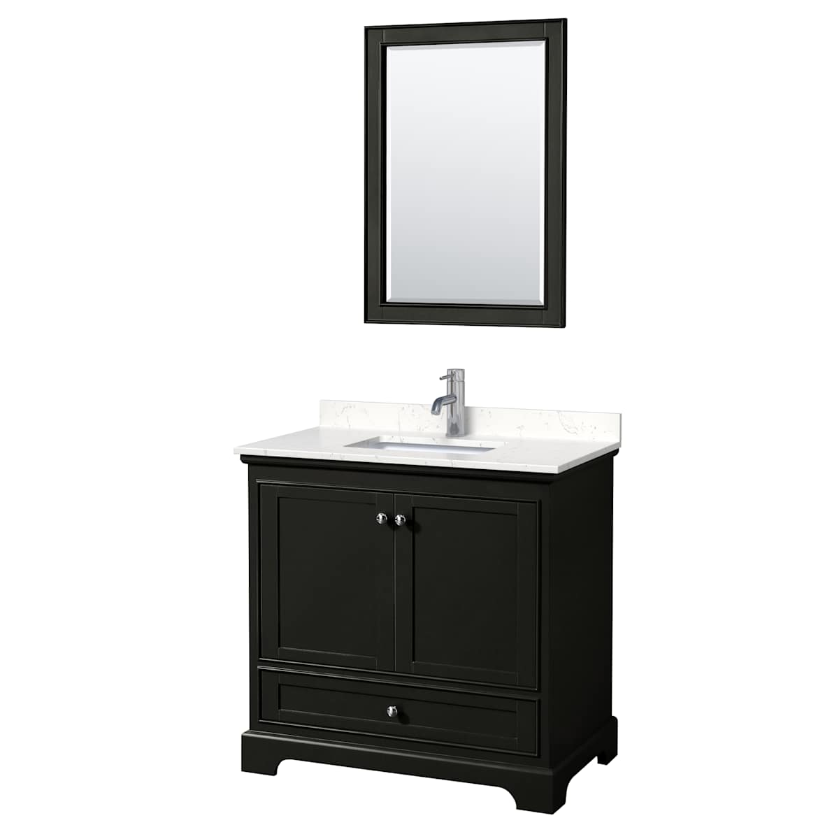 Deborah 36" Free Standing Single Basin Vanity Set with Cultured Marble Vanity Top and Framed Mirror - image 19