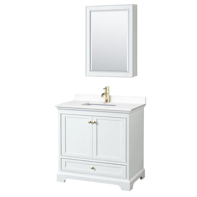 Deborah 36" Free Standing Single Basin Vanity Set with Cultured Marble Vanity Top and Framed Mirror - image 12