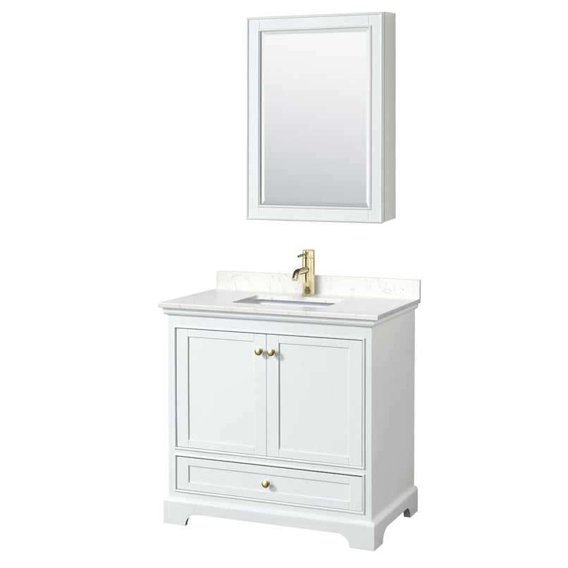 Deborah 36" Free Standing Single Basin Vanity Set with Cultured Marble Vanity Top and Framed Mirror - image 13