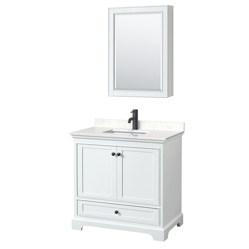 Deborah 36" Free Standing Single Basin Vanity Set with Cultured Marble Vanity Top and Framed Mirror - image 14