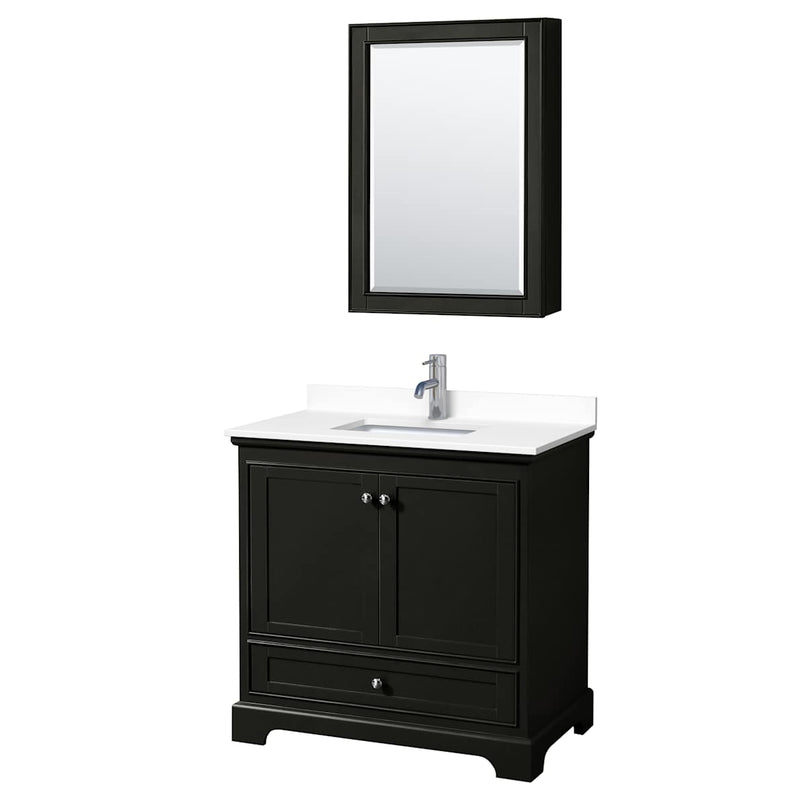 Deborah 36" Free Standing Single Basin Vanity Set with Cultured Marble Vanity Top and Framed Mirror - image 18