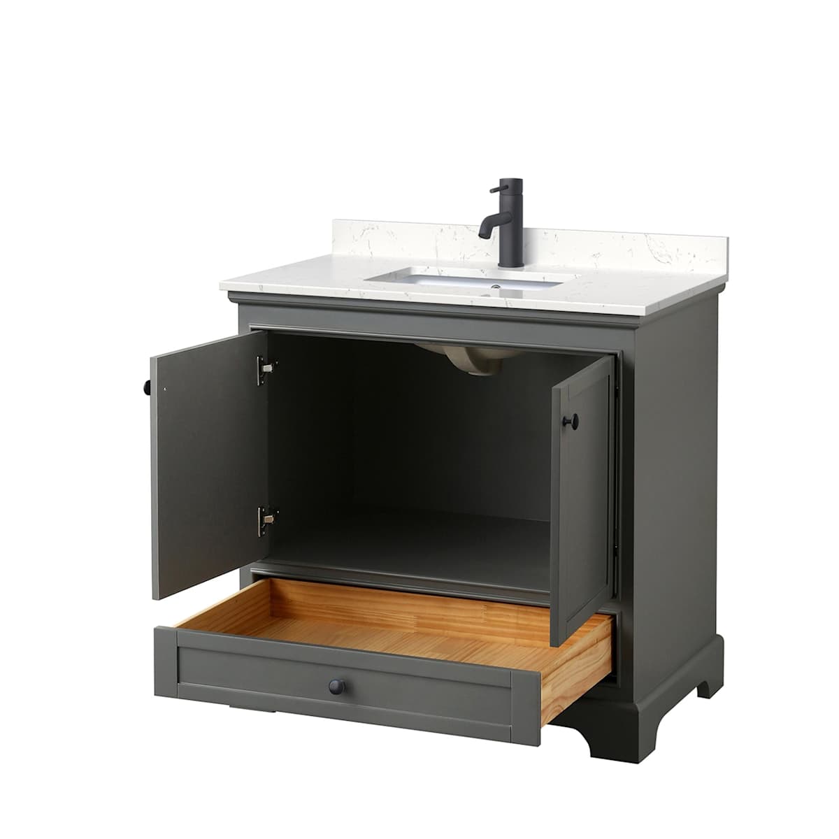 Deborah 36" Free Standing Single Basin Vanity Set with Cultured Marble Vanity Top