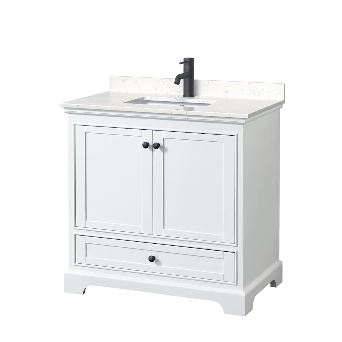 Deborah 36" Free Standing Single Basin Vanity Set with Cultured Marble Vanity Top