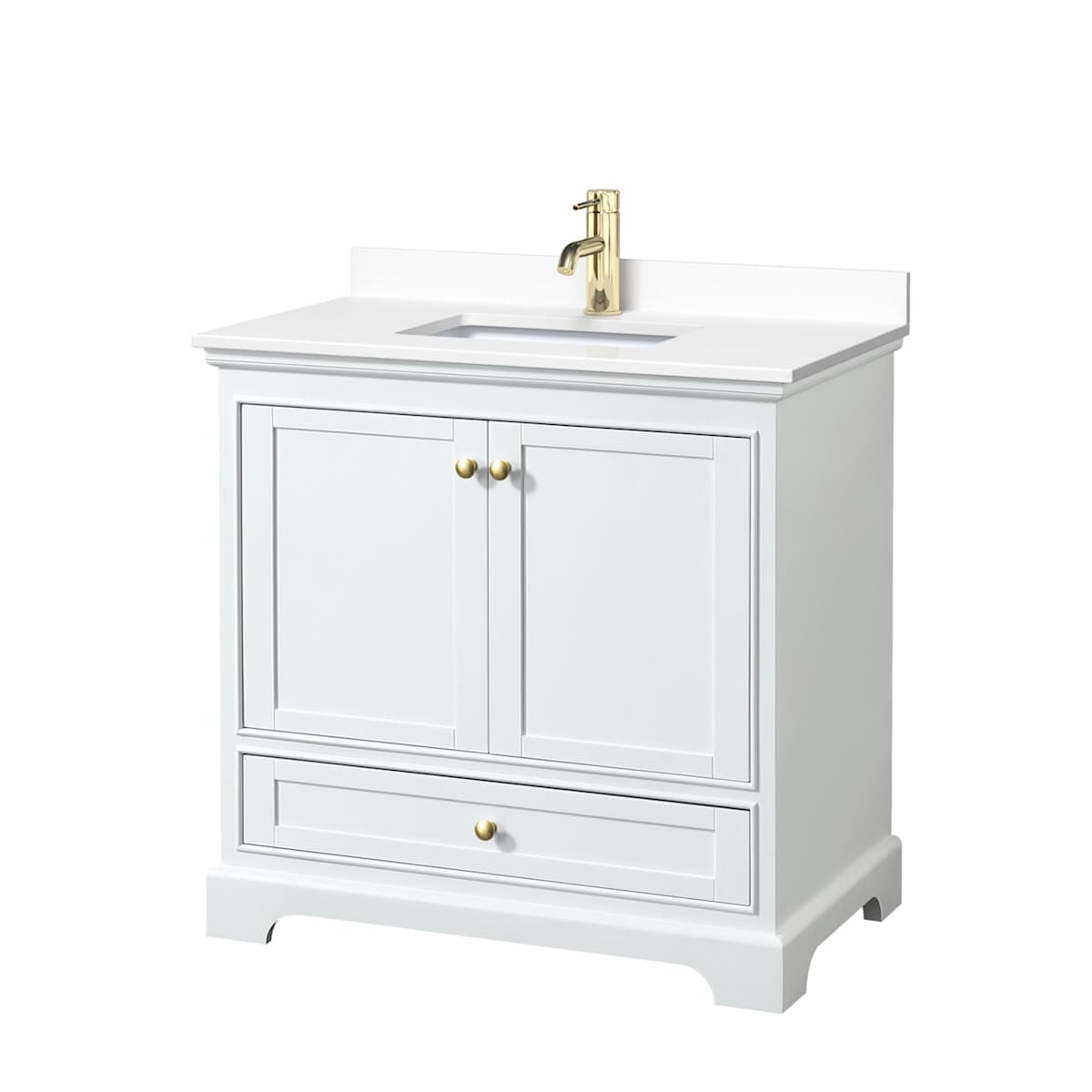 Deborah 36" Free Standing Single Basin Vanity Set with Cultured Marble Vanity Top