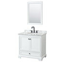 Deborah 36" Free Standing Single Vanity Set with Wood Cabinet, Marble Vanity Top, and Framed Mirror - image 8