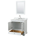 Deborah 36" Free Standing Single Vanity Set with Wood Cabinet, Marble Vanity Top, and Framed Mirror - image 18