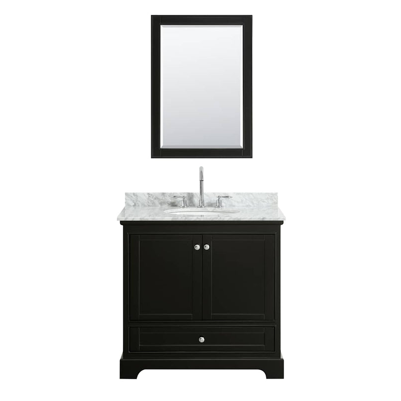 Deborah 36" Free Standing Single Vanity Set with Wood Cabinet, Marble Vanity Top, and Medicine Cabinet - image 13