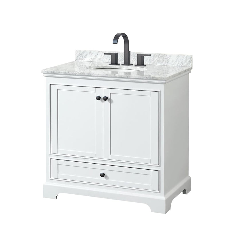 Deborah 36" Free Standing Single Vanity Set with Wood Cabinet and Marble Vanity Top - image 7