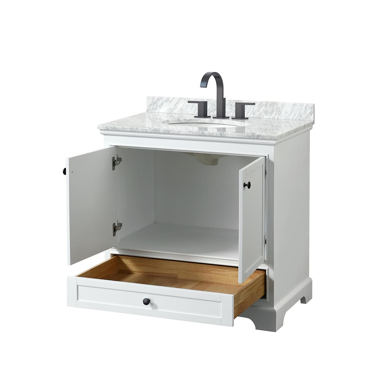 Deborah 36" Free Standing Single Vanity Set with Wood Cabinet and Marble Vanity Top